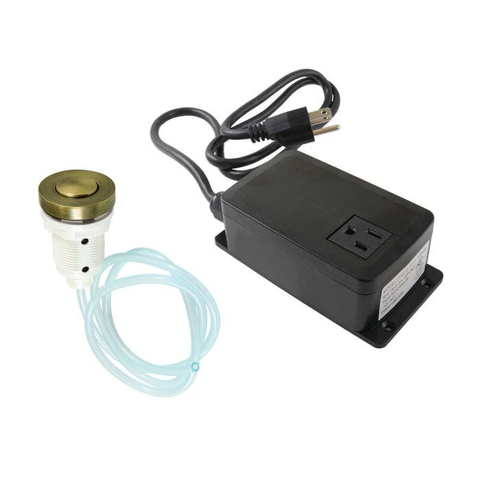 Kingston Brass KAMSK31AB Single Outlet Garbage Disposal Air Switch Kit, Antique Brass