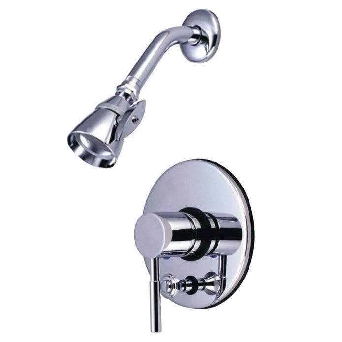Kingston Brass KB86910DLSO Single-Handle Pressure Balanced Shower Faucet w/ Diverter Handle, Polished Chrome Finish
