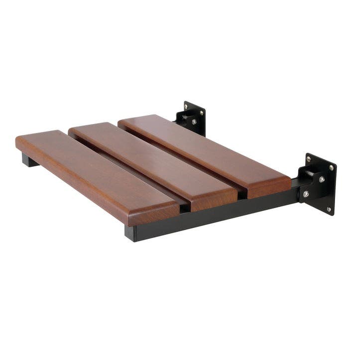 Kingston Brass KBSS1916MB 19-Inch x 16-Inch Wall Mount Fold Down Shower Seat, Matte Black