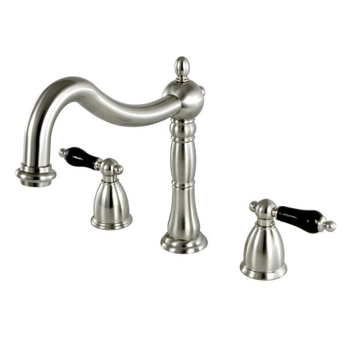 Kingston Brass KS1348PKL Two-Handle 3-Hole Deck Mount Roman Tub Faucet, Brushed Nickel