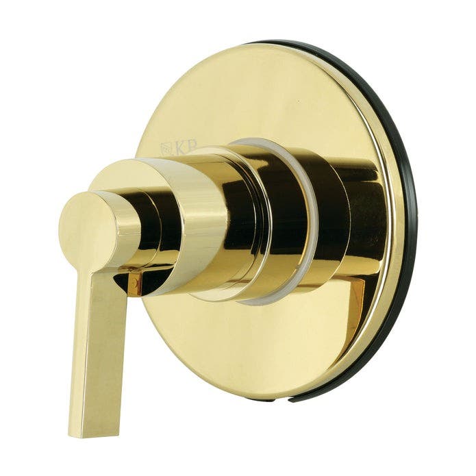 Kingston Brass KS3032NDL Single-Handle Three-Way Diverter Valve with Round Trim Kit, Polished Brass