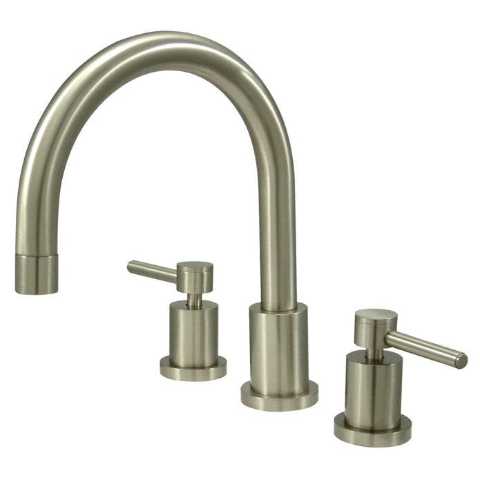 Kingston Brass KS8328DL Two-Handle 3-Hole Deck Mount Roman Tub Faucet w/ Brushed Nickel Finish