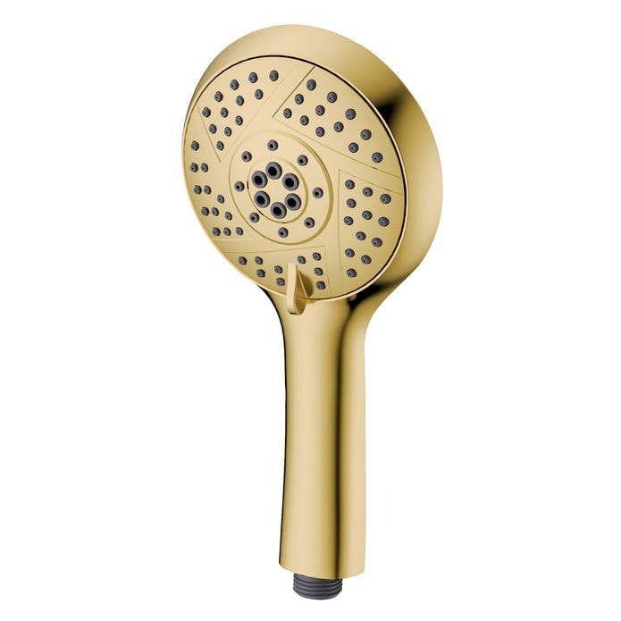 Kingston Brass KXH154A7 5-Function Round Hand Shower, Brushed Brass