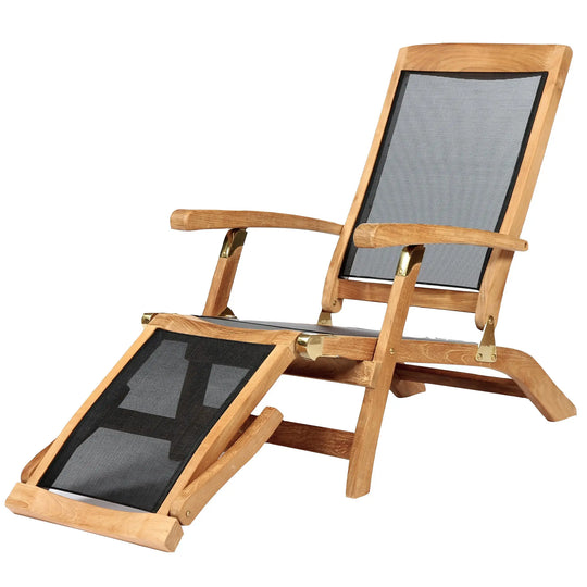 ARB Teak LOU400 Teak & Textilene Steamer Chair Lounger Colorado