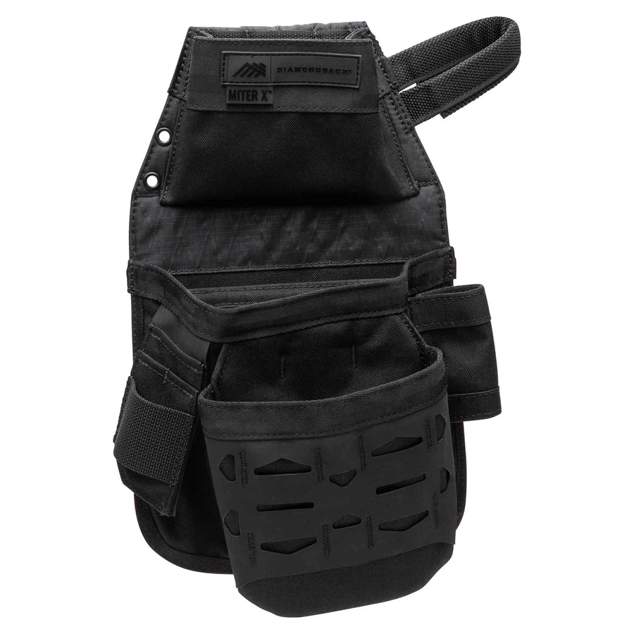 Diamondback DB2-39-BK Miter X Tool Organization Pouch, Black, 3 Pockets, 9 Tool Slots, 2 Tool Loops