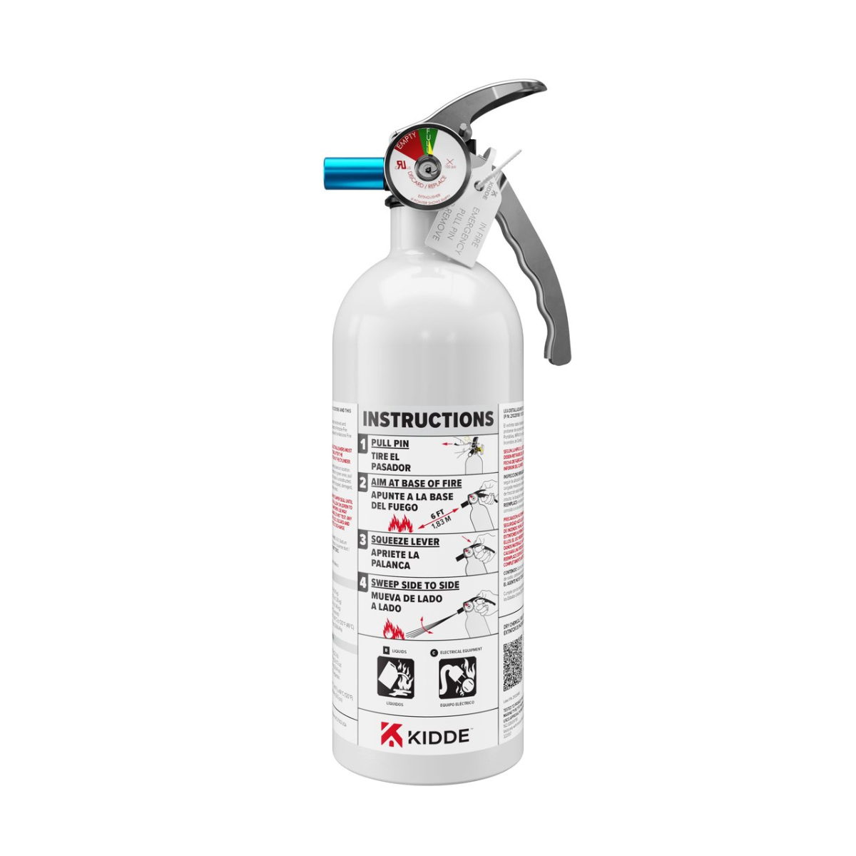 Kidde Mariner5 Fire Extinguishers 2 - nylon Strap bracket - white, Disposable