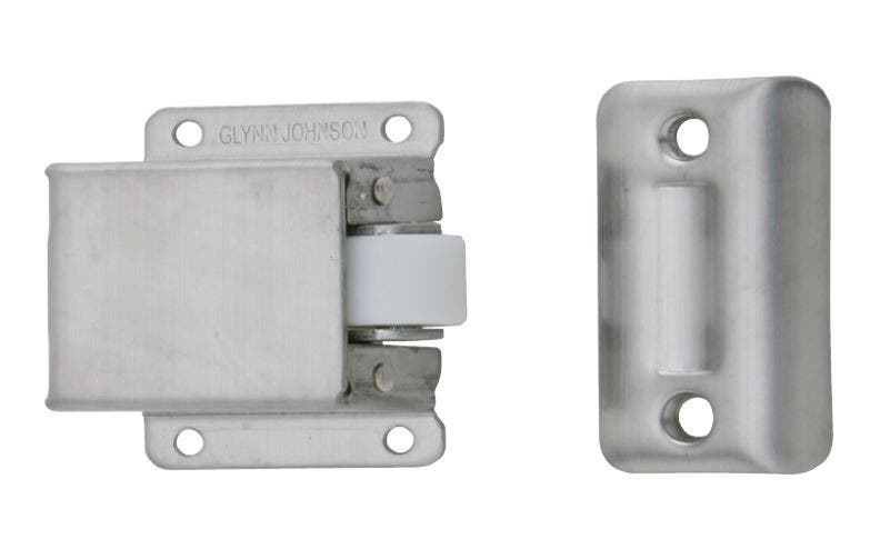 Ives RL38 Roller Latch Surface Mount, Satin Stainless Steel