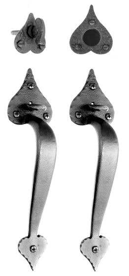 Acorn RT4B Double Heart Handle Set, Black