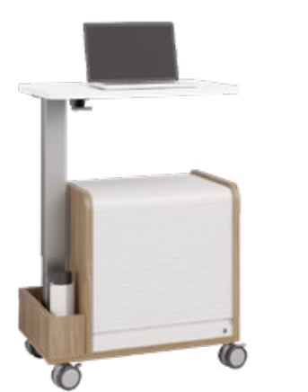Peter Pepper PSK-TAM1-2419 Cohort Mobile Tambour Cabinet Pedestal W/ (4x) 3 3/8 Rubber "Quiet" Locking Caster