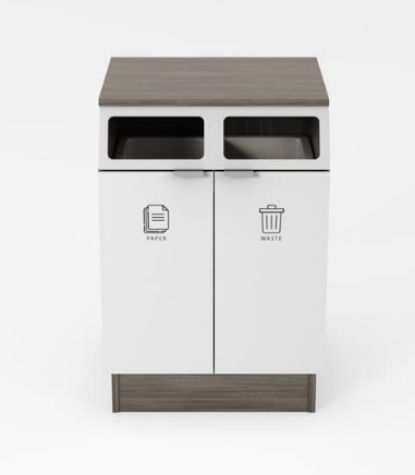 Peter Pepper PSP-WST Renew Duo Waste Receptacle W/ 2x ToughGuy Square 16 Gallon Waste Bin