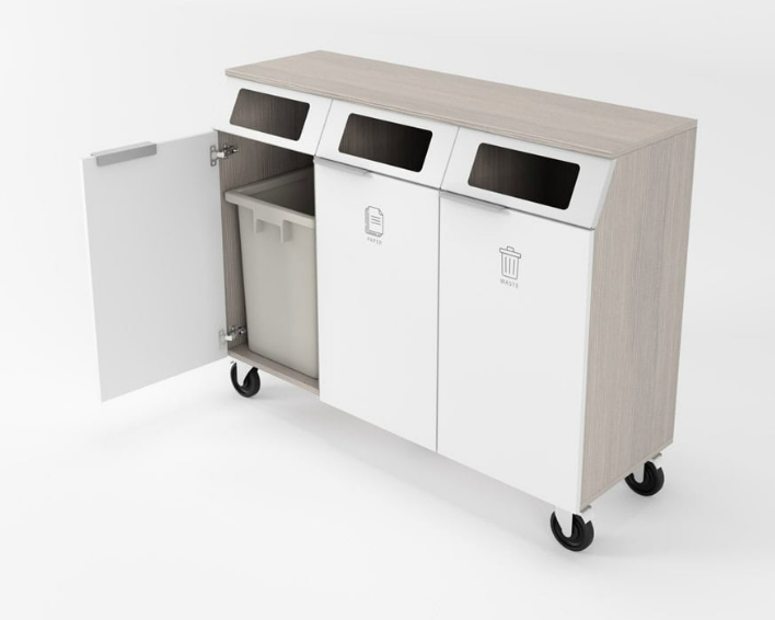 Peter Pepper PSP-WST Renew Trio Waste Receptacle W/ 3x ToughGuy Square 16 Gallon Waste Bin