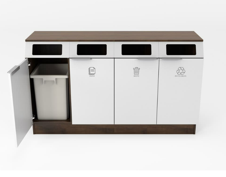 Peter Pepper PSP-WST Renew Quattro Waste Receptacle W/ 4x ToughGuy Square 16 Gallon Waste Bin