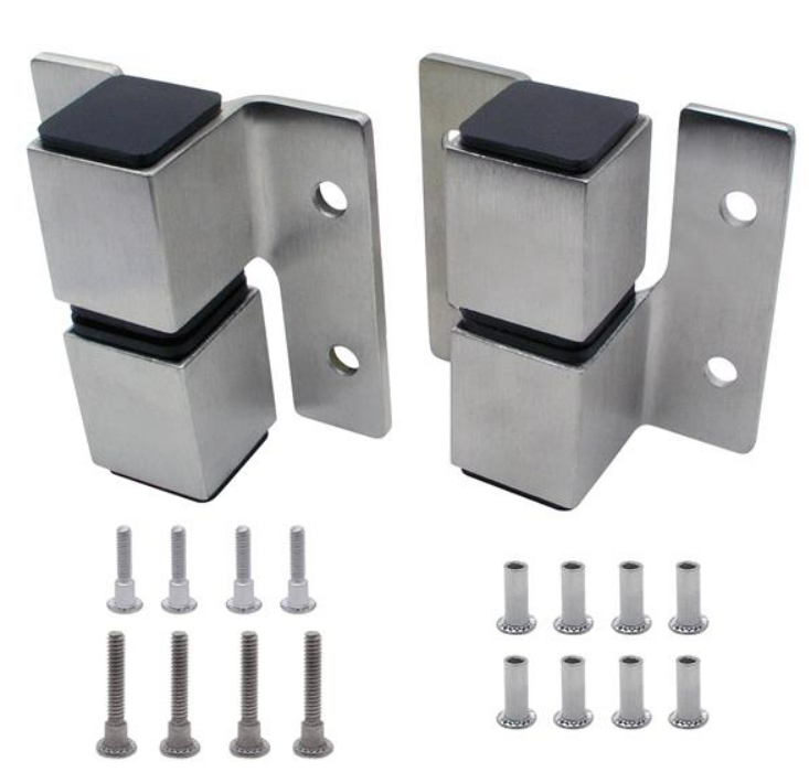 Jacknob 74 Hinge Surface Mounted Two Hinge Set Square Barrel Cast Stainless Steel(2-Set)