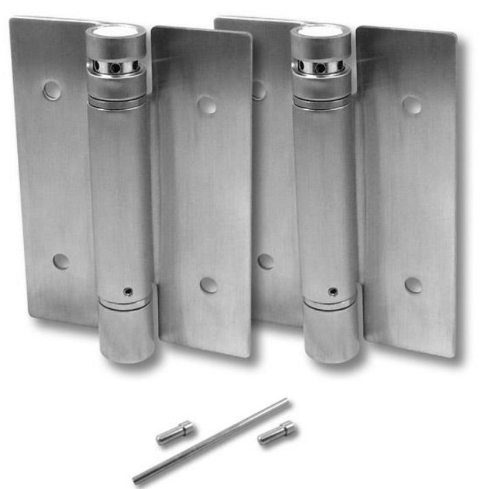 Jacknob 865 Surface Mounted Hinge Set Tension Spring 5" Height X 3/32" Thick -SS