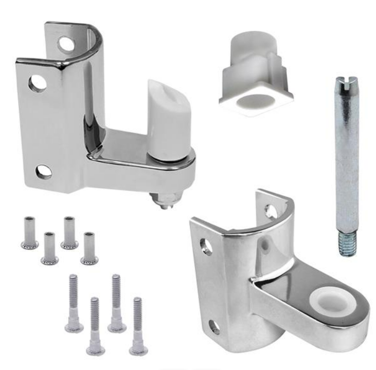 Jacknob 6314 Replacement Top & Bottom Hinge -FL/GLOB 1" Door 1-1/4" Post