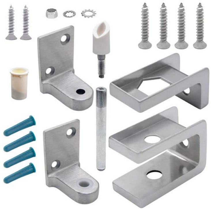 Jacknob 63183 Replacement(Flat) Hinge Pack 1" Door-Cast Stainless Steel 