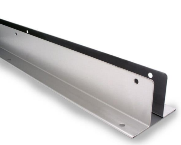 Jacknob 110409 Wall Bracket Two Ear 1" X 47" Stamped Satin Stainless Steel