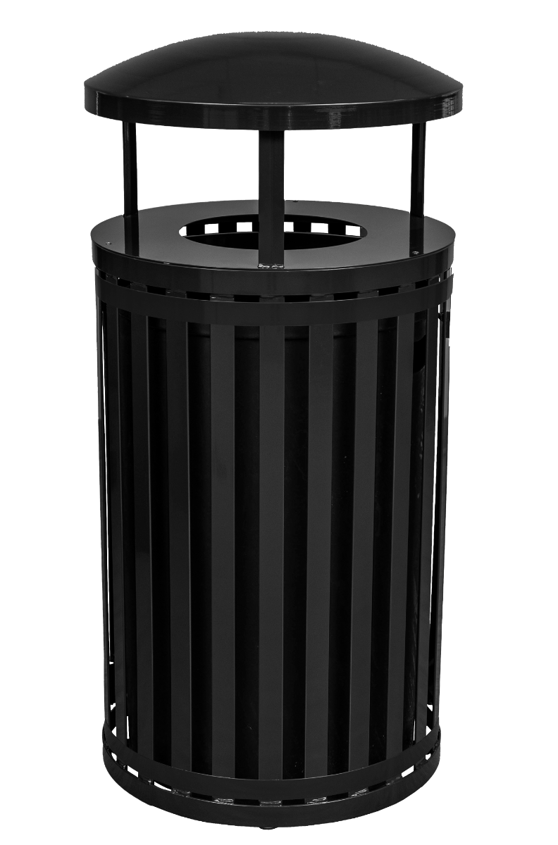 Ex-Cell Kaiser SCTP-40 D ND Streetscape Collection 45-Gallon Receptacle w/ Canopy