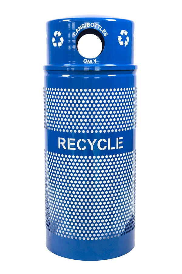Ex-Cell Kaiser RC-34R DM CANS RBL Landscape Series Recycling Receptacle w/ Dome Top
