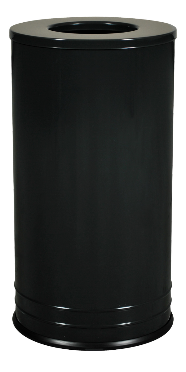 Ex-Cell Kaiser INT1528 T-8 BLK DB International Collection Powder Coated Receptacle w/ Flat Lid