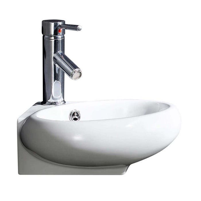 Fine Fixtures VE1415W Corner Vessel Sink 14" X 15" - White