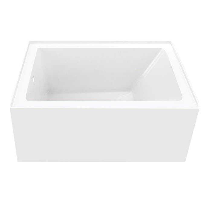 Kingston Brass VTAP4836L22 48-Inch Acrylic Rectangular 3-Wall Alcove Tub, Left Hand Drain, Glossy White
