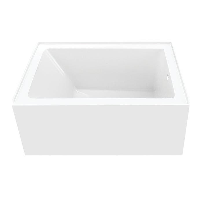 Kingston Brass VTAP4836R22 48-Inch Acrylic Rectangular 3-Wall Alcove Tub, Right Hand Drain, Glossy White